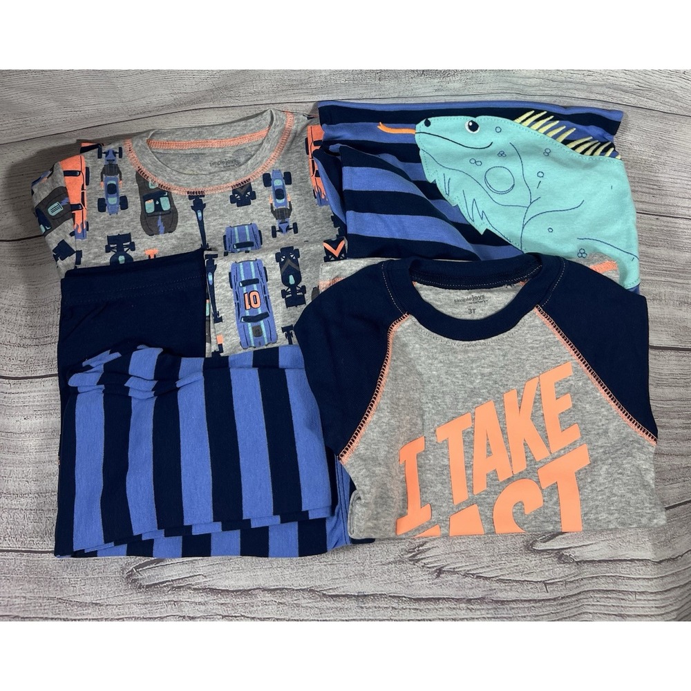 NWT Simple Joys By Carter's Boys 3-Pack Pajamas Set 6 Pieces 3T Cotton